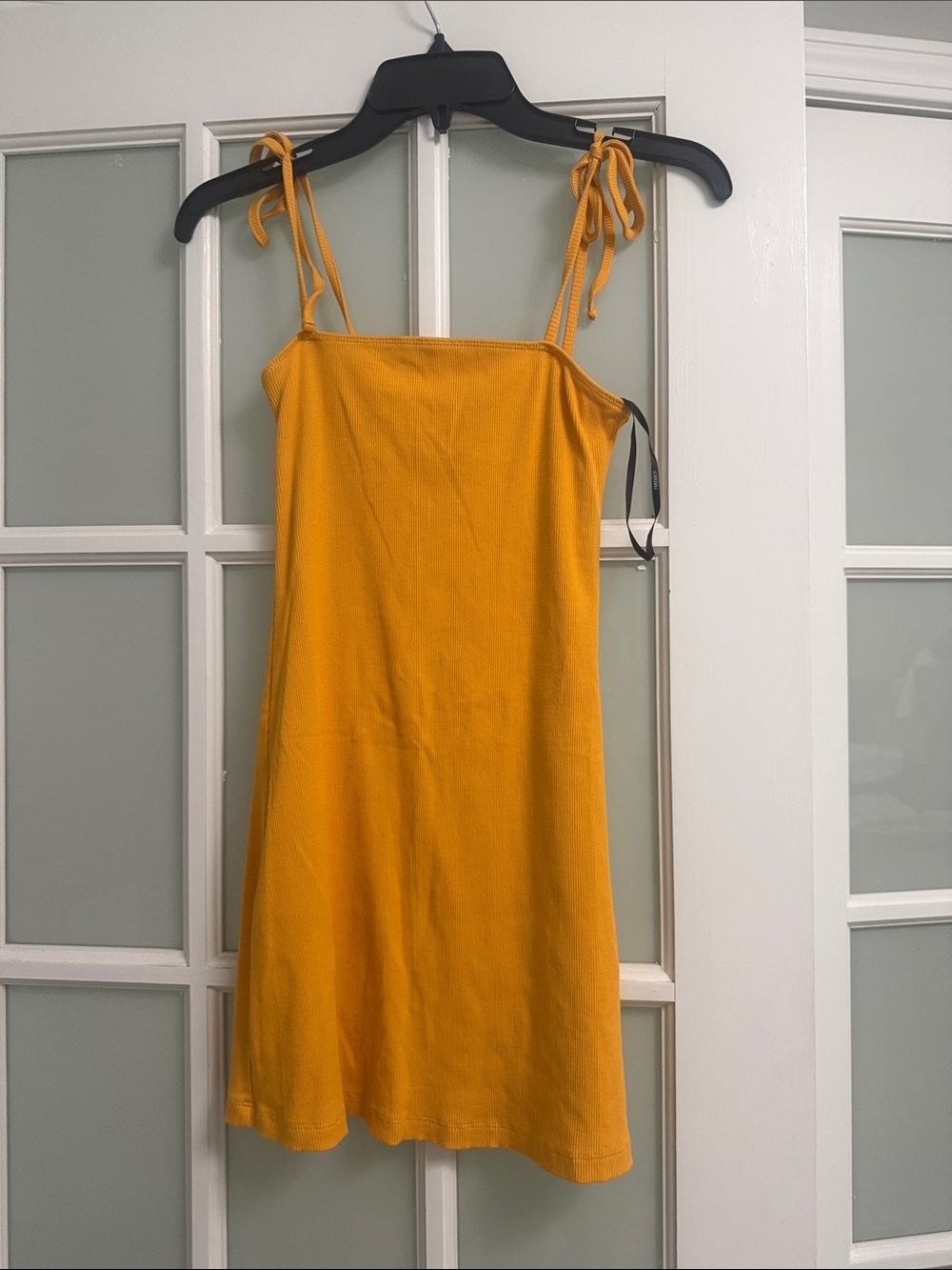 Forever 21 Mustard Tie-Shoulder Mini Dress